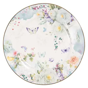 Porcelánový dezertní talíř Butterfly - Ø 19*2 cm Clayre & Eef