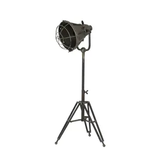 Produkt Šedá stolní lampa na trojnožce s bronzovou patinou Damyan - 35*30*77 cm/40W Light & Living