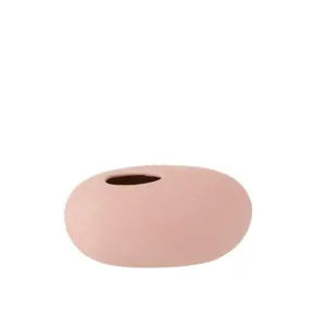 Produkt Světle růžová keramická oválná váza Matt Pink L - 24,5*14,5*13 cm J-Line by Jolipa