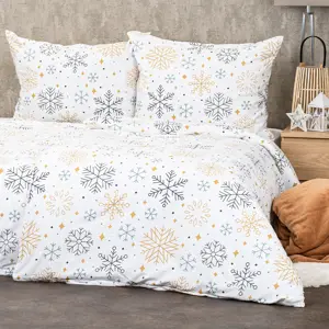 Produkt 4Home Flanelové povlečení Frosty snowflakes, 140 x 200 cm, 70 x 90 cm