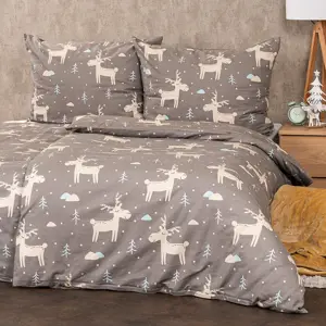 Produkt 4Home Flanelové povlečení Happy reindeer, 140 x 220 cm, 70 x 90 cm