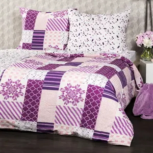 4Home Krepové povlečení Patchwork violet