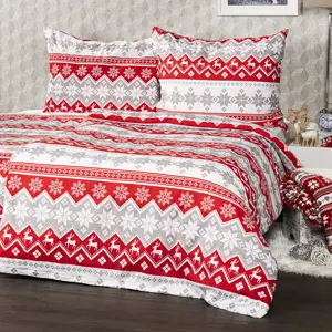 Produkt 4Home Vánoční flanelové povlečení Red nordic, 140 x 220 cm, 70 x 90 cm