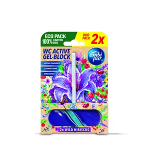 Produkt Ambipur WC Active gel-blok divoký ibišek 2x 45 g