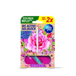 Produkt Ambipur WC Active gel-blok růže & lilie 2x 45 g