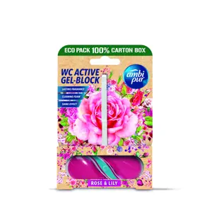 Ambipur WC Active gel-blok růže & lilie 45 g