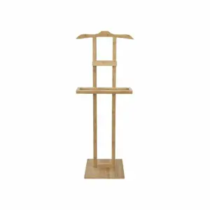 Bambusový stojan na oblečení s odkládací plochou Compactor Bamboo - 44,5 x 32 x 115 cm