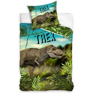 Produkt BedTex Bavlněné povlečení T-Rex v pralese, 140 x 200 cm, 70 x 90 cm