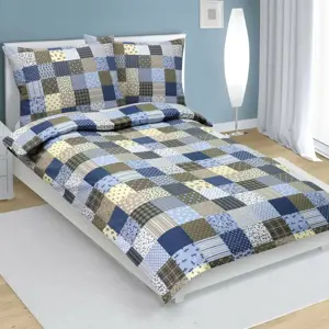 Produkt Bellatex Flanelové povlečení Patchwork modrá