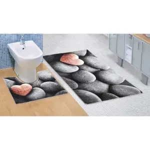 Produkt Bellatex Koupelnová předložka Tmavé kameny 3D, 60 x 100 + 60 x 50 cm