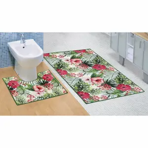 Produkt Bellatex Koupelnová sada 3D tisk Ibišek, 60 x 100 cm, 60 x 50 cm