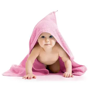 Produkt Bellatex Osuška pro miminka s kapuckou růžová, 80 x 80 cm