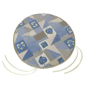 Produkt Bellatex Sedák EMA kulatý hladký Patchwork modrá, 40 cm