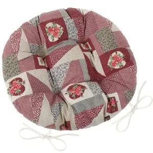 Produkt Bellatex Sedák EMA kulatý prošívaný Patchwork bordó, 40 cm