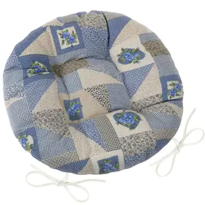 Produkt Bellatex Sedák EMA kulatý prošívaný Patchwork modrá, 40 cm