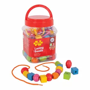 Produkt Bigjigs Toys Dřevěné navlékací korálky v dóze