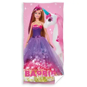 Produkt Carbotex Dětská osuška Barbie a Jednorožec, 70 x 140 cm