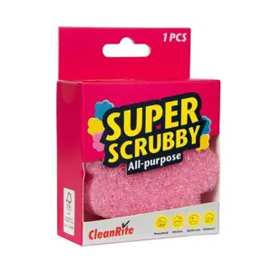 CleanRite Super Scrubby Houbička 10 x 4 cm, 1 ks, růžová