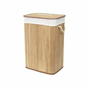 Produkt Compactor Bambusový koš na prádlo s víkem Compactor Bamboo - obdélníkový, přírodní, 43 x 35 x 60 cm