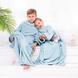 Produkt Decoking Deka s rukávy Lazy Kids modrá, 90 x 105 cm