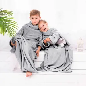 Produkt Decoking Deka s rukávy Lazy Kids ocelová, 90 x 105 cm