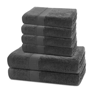 Produkt DecoKing Sada ručníků a osušek Marina charcoal, 4 ks 50 x 100 cm, 2 ks 70 x 140 cm