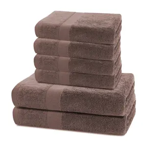 Produkt DecoKing Sada ručníků a osušek Marina tmavě hnědá, 4 ks 50 x 100 cm, 2 ks 70 x 140 cm