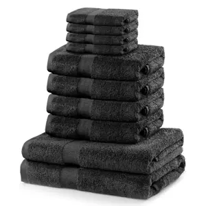 Produkt DecoKing Sada ručníků a osušek Marina tmavě šedá, 10 ks