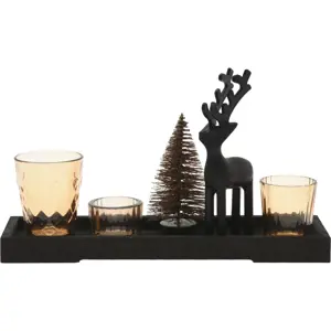 Produkt Dekorační sada svícnů na podstavci Reindeer and tree 6 ks, 31,5 x 9,5 x 2,5 cm