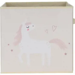 Produkt Dětský textilní box Unicorn dream bílá, 32 x 32 x 30 cm