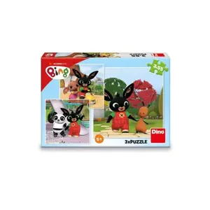 Dino Puzzle 3v1 Králíček Bing/Bing si hraje 3x55dílků v krabici 27x19x4cm.