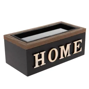 Produkt Dřevěný box na čajové sáčky HOME, 16,5 x 10 x 8 cm