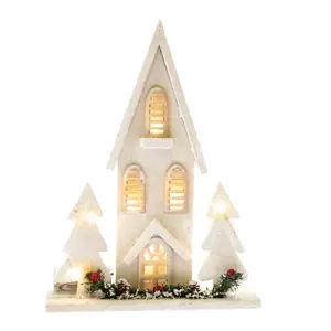 Produkt Dřevěný LED domeček Christmas cottage bílá, 36 x 27 x 7 cm