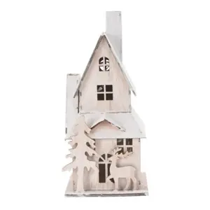 Produkt Dřevěný LED domeček Christmas house bílá, 9 x 20,5 x 9 cm