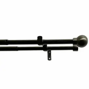 Produkt Dvojitá záclonová souprava roztaž. Koule 16/19 mm černý nikl, 200 - 350 cm