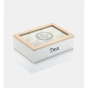 Produkt EH Box na čajové sáčky Tea, 6 přihrádek, bílá