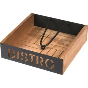 Produkt EH Dřevěný box na ubrousky BISTRO, 18 x 18 x 5 cm