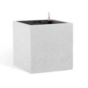 Produkt Flower Lover Samozavlažovací květináč Cubico Stone bílá, 33 cm