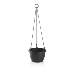 Gardenico Samozavlažovací závěsný květináč Marina antracit, pr. 30 cm