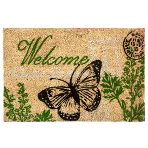 Produkt Home Elements Kokosová rohožka Welcome motýl, 40 x 60 cm