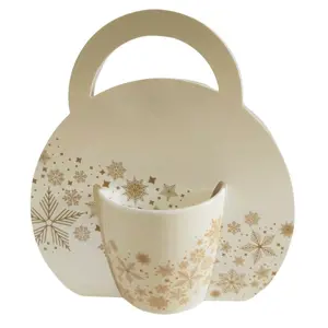 Home Elements Porcelánový hrnek s vánočním designem Vločky 300 ml v dárkovm balení