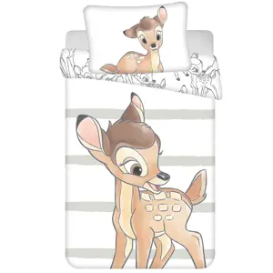 Produkt Jerry Fabrics Dětské bavlněné povlečení do postýlky Bambi stripe, 100 x 135 cm, 40 x 60 cm