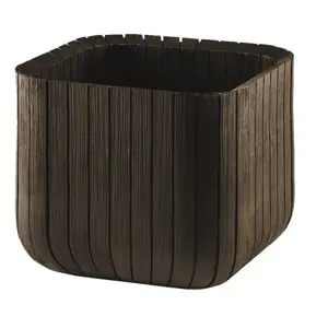 Produkt Keter Plastový květináč Cube planter M hnědá, 30 x 30 x 30 cm