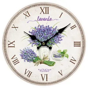 Produkt Nástěnné hodiny Lavande Provence, pr. 34 cm