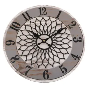 Produkt Nástěnné hodiny Mandala 34 cm, šedá