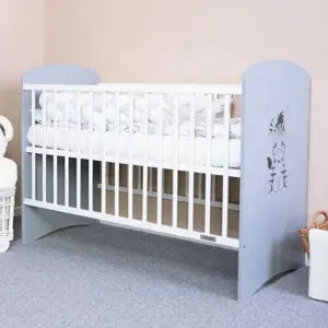 Produkt New Baby Dětská postýlka Leo Zebra, bílá-šedá