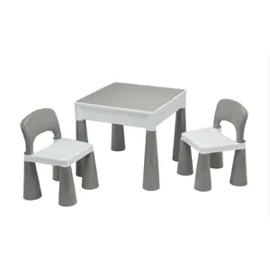 Produkt New Baby Dětská sada stolečku a židliček 3 ks, šedo-bílá
