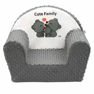 Produkt New Baby Dětské křesílko z Minky Cute Family šedá, 42 x 53 cm