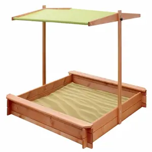 Produkt New Baby Dřevěné pískoviště se stříškou zelená, 120 x 120 cm