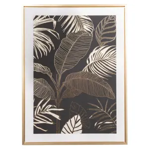 Produkt Obraz na plátně v rámu Palm leaf - zlatotisk, 45 x 60 x 2,5 cm